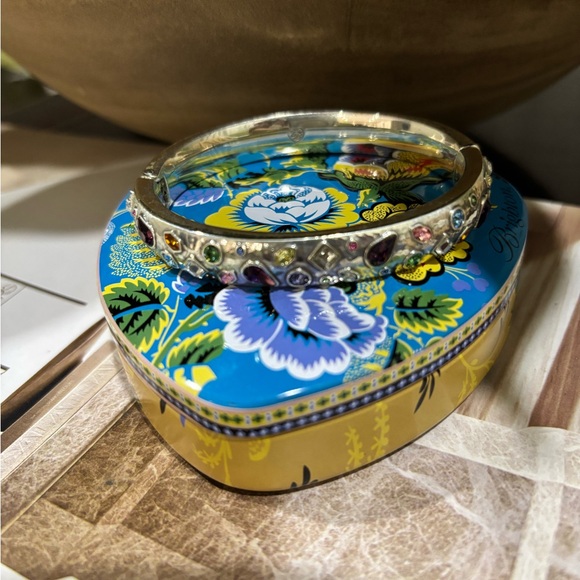 Brighton Silver tone Multicolor Gemstone Bangle Bracelet - Picture 2 of 9